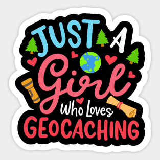 Girl Who Loves Geocaching Sticker